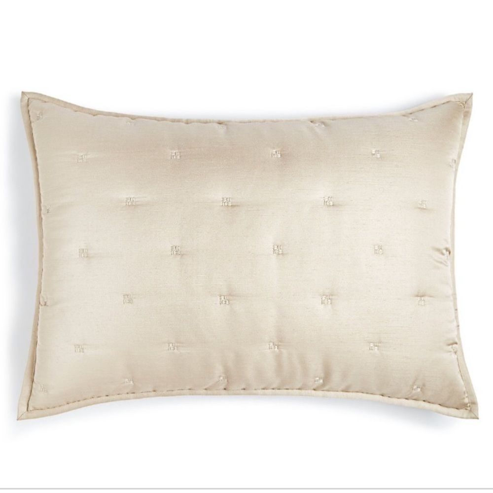 (x2)Hotel Collection‎ Glint Quilted KING Sham Soft Gold